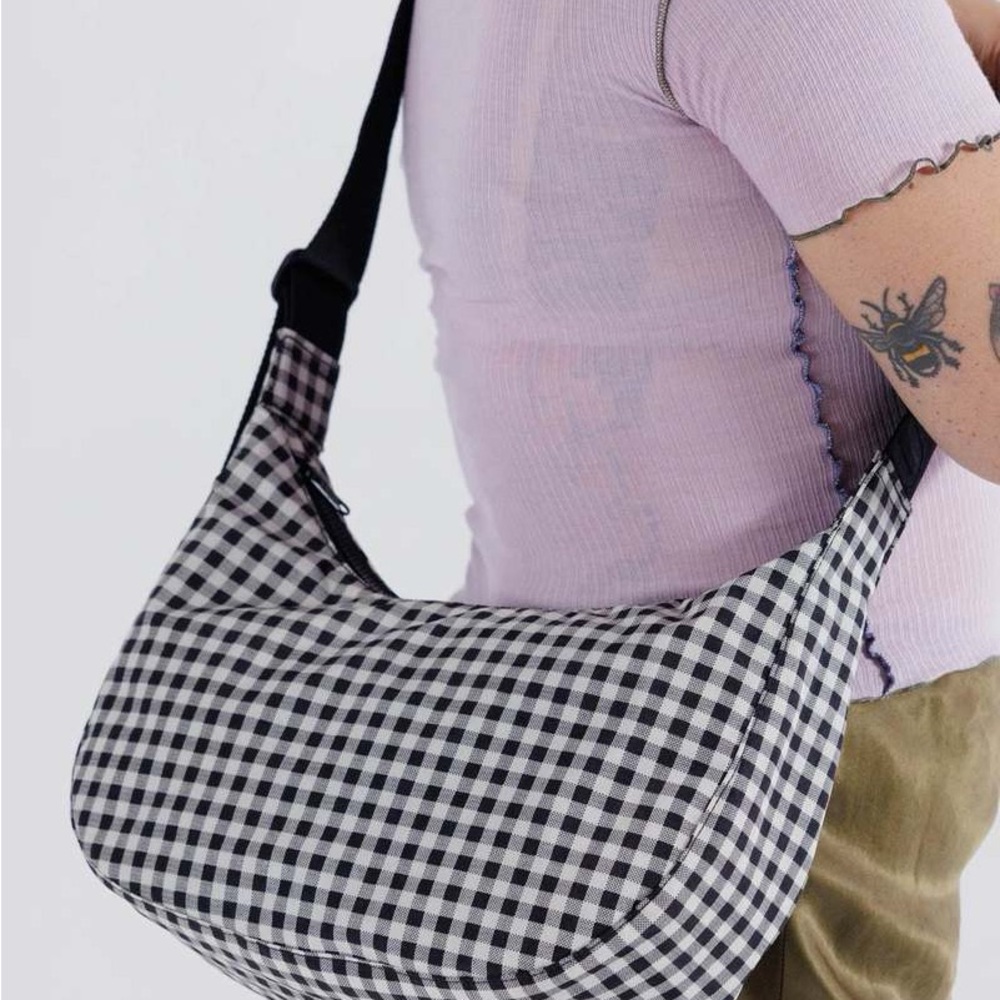 Checkered Black and White Men's Bag